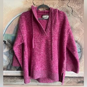 CHUFY Forever Patagonia Merino Wool Pullover Purple Thick Hooded Sweater